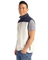 Minnesota Twins Cutter & Buck Cascade Eco Fleece Mens Vest Shell/Navy Blue Side