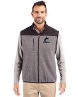 Miami Marlins Cutter & Buck Cascade Eco Fleece Mens Vest Elemental Grey/Black Front