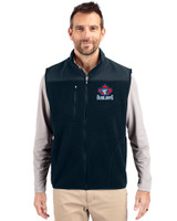 Toronto Blue Jays Cooperstown Cutter & Buck Cascade Eco Fleece Mens Vest Navy Blue Front