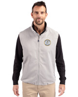 Milwaukee Brewers Cooperstown Cutter & Buck Charter Eco Recycled Mens Full-Zip Vest Polished Medium Gray Front
