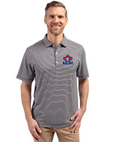 Toronto Blue Jays Cooperstown Cutter & Buck Forge Eco Double Stripe Stretch Recycled Mens Big &Tall Polo Navy Blue/White Front