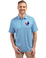 Montreal Expos Cooperstown Cutter & Buck Forge Eco Double Stripe Stretch Recycled Mens Polo Digital/White Front