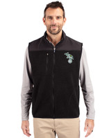 Athletics Cooperstown Cutter & Buck Cascade Eco Sherpa Mens Big and Tall Fleece Vest Black Front