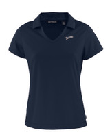 San Diego Padres Cooperstown Cutter & Buck Daybreak Eco Recycled Womens V-neck Polo NVBU_MANN_HG 1