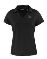 Tampa Bay Rays Cooperstown Cutter & Buck Daybreak Eco Recycled Womens V-neck Polo Black Mannequin