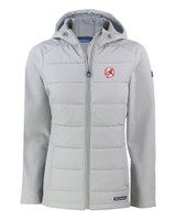 New York Yankees Cooperstown Cutter & Buck Evoke Hybrid Eco Softshell Recycled Full Zip Womens Hooded Jacket CNC_MANN_HG 1