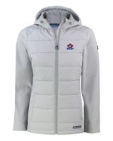 Toronto Blue Jays Cooperstown Cutter & Buck Evoke Hybrid Eco Softshell Recycled Full Zip Womens Hooded Jacket CNC_MANN_HG 1