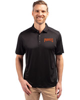 Pittsburgh Pirates Cooperstown Cutter & Buck Forge Eco Stretch Recycled Mens Polo Black Front