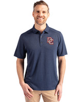 Washington Nationals Cooperstown Cutter & Buck Forge Eco Stretch Recycled Mens Polo Dark Navy Blue Heather Front