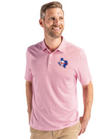 Texas Rangers Cooperstown Cutter & Buck Pike Eco Symmetry Print Stretch Recycled Mens Polo White/Red Front
