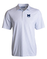 Michigan Wolverines Alumni Cutter & Buck Pike Eco Pebble Print Stretch Recycled Mens Polo WH_MANN_HG 1