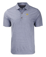 Michigan Wolverines College Vault Cutter & Buck Forge Eco Heather Stripe Stretch Recycled Mens Big & Tall Polo NVH_MANN_HG 1