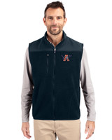 Auburn Tigers College Vault Cutter & Buck Cascade Eco Sherpa Mens Big and Tall Fleece Vest Navy Blue Front