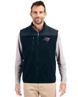 Tampa Bay Buccaneers Americana Cutter & Buck Cascade Eco Sherpa Mens Big and Tall Fleece Vest Navy Blue Front