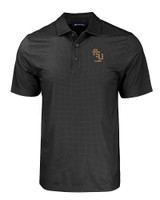 Florida State Seminoles Alumni Cutter & Buck Pike Eco Tonal Geo Print Stretch Recycled Mens Polo BL_MANN_HG 
