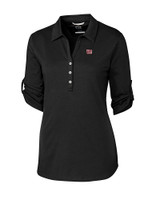 New York Giants Cutter & Buck Womens Elbow-Sleeve Thrive Polo Black Mannequin