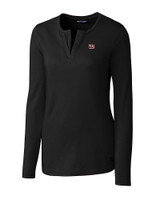 New York Giants Cutter & Buck Long Sleeve Womens Double V-Neck Shirt Black Mannequin