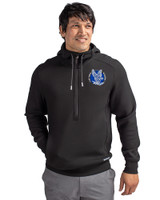 Air Force Falcons College Vault Cutter & Buck Roam Epic Versatility Half Zip Recycled Mens Hooded Pullover Black Front
