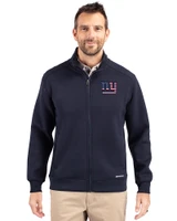 New York Giants Americana Cutter & Buck Roam Epic Versatility Recycled Full Zip Mens Jacket Navy Blue Front