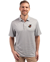 Florida Gators Vintage Cutter & Buck Forge Eco Double Stripe Stretch Recycled Mens Big &Tall Polo Polished/White Front