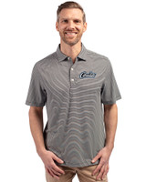 UCF Knights Citronaut Cutter & Buck Forge Eco Double Stripe Stretch Recycled Mens Polo Black/White Front