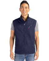 Atlanta Falcons Americana Cutter & Buck Charter Eco Full-Zip Mens Big & Tall Vest Navy Blue Front