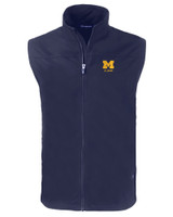 Michigan Wolverines Alumni Cutter & Buck Charter Eco Full-Zip Mens Big & Tall Vest NVBU_MANN_HG 1