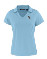 Carolina Panthers NFL Helmet Cutter & Buck Daybreak Eco Recycled Womens V-neck Polo Atlas Light Blue Mannequin