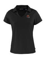 Washington Commanders NFL Helmet Cutter & Buck Daybreak Eco Recycled Womens V-neck Polo Black Mannequin