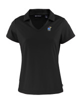 Kansas Jayhawks Alumni Cutter & Buck Daybreak Eco Recycled Womens V-neck Polo Black Mannequin