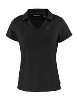 Alabama Crimson Tide Alumni Cutter & Buck Daybreak Eco Recycled Womens V-neck Polo Black Mannequin