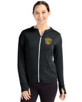 Missouri Tigers College Vault Cutter & Buck Daybreak Eco Recycled Womens Full Zip Hoodie Black Front