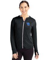 Kentucky Wildcats Alumni Cutter & Buck Daybreak Eco Recycled Womens Full Zip Hoodie Black Front