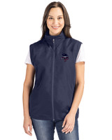 Minnesota Vikings Americana Cutter & Buck Charter Eco Recycled Full-Zip Womens Vest Navy Blue Front