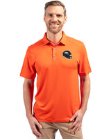 Denver Broncos NFL Helmet Cutter & Buck Forge Eco Stretch Recycled Mens Polo College Orange Front