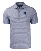 Michigan Wolverines Alumni Cutter & Buck Forge Eco Heather Stripe Stretch Recycled Mens Polo NVH_MANN_HG 1