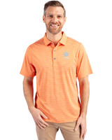Clemson Tigers Alumni Cutter & Buck Forge Eco Heather Stripe Stretch Recycled Mens Polo College Orange Heather Front