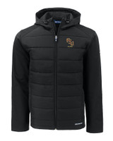 Florida State Seminoles Alumni Cutter & Buck Evoke Hybrid Softshell Recycled Full Zip Mens Hooded Jacket BL_MANN_HG 
