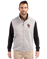 Oklahoma Sooners Alumni (Lights and CDR) Cutter & Buck Charter Eco Recycled Mens Full-Zip Vest Polished Medium Gray Front