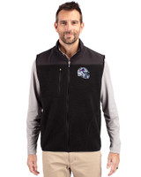 Buffalo Bills NFL Helmet Cutter & Buck Cascade Eco Fleece Mens Vest Black Front