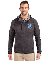 Air Force Falcons College Vault Cutter & Buck Mainsail Full Zip Hooded Mens Jacket Charcoal Heather Front