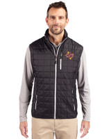 Midwestern State Mustangs Cutter & Buck Rainier PrimaLoft® Mens Big and Tall Eco Insulated Full Zip Puffer Vest Black Front