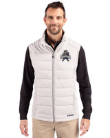 Utah State Aggies College Vault Cutter & Buck Evoke Hybrid Softshell Recycled Mens Full Zip Vest CONCRETE Front