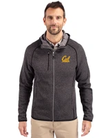 Cal Golden Bears Cutter & Buck Mainsail Full Zip Hooded Mens Jacket Charcoal Heather Front