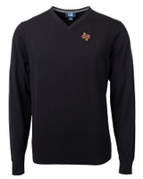 Midwestern State Mustangs Cutter & Buck Lakemont Tri-Blend Mens V-Neck Pullover Sweater Black Mannequin