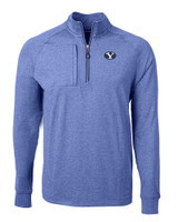 Brigham Young Cougars Cutter & Buck Adapt Eco Knit Heather Mens Big & Tall Quarter Zip Pullover TBH_MANN_HG 1