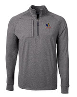 Delaware Fightin' Blue Hens College Vault Cutter & Buck Adapt Eco Knit Heather Mens Big & Tall Quarter Zip Pullover BLH_MANN_HG 