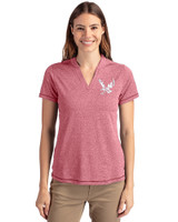 Eastern Washington Eagles Cutter & Buck Forge Eco Heathered Stretch Womens Blade Top Cardinal Red Heather Front