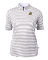 Bryant University Bulldogs Cutter & Buck Virtue Eco Pique Stripe Recycled Womens Top POL_MANN_HG 