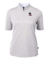 Delaware Fightin' Blue Hens College Vault Cutter & Buck Virtue Eco Pique Stripe Recycled Womens Top POL_MANN_HG 